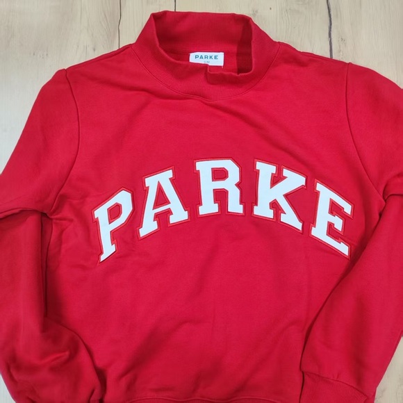 Parke Women's Varsity Mockneck Sweatshirt -- Red S/M
